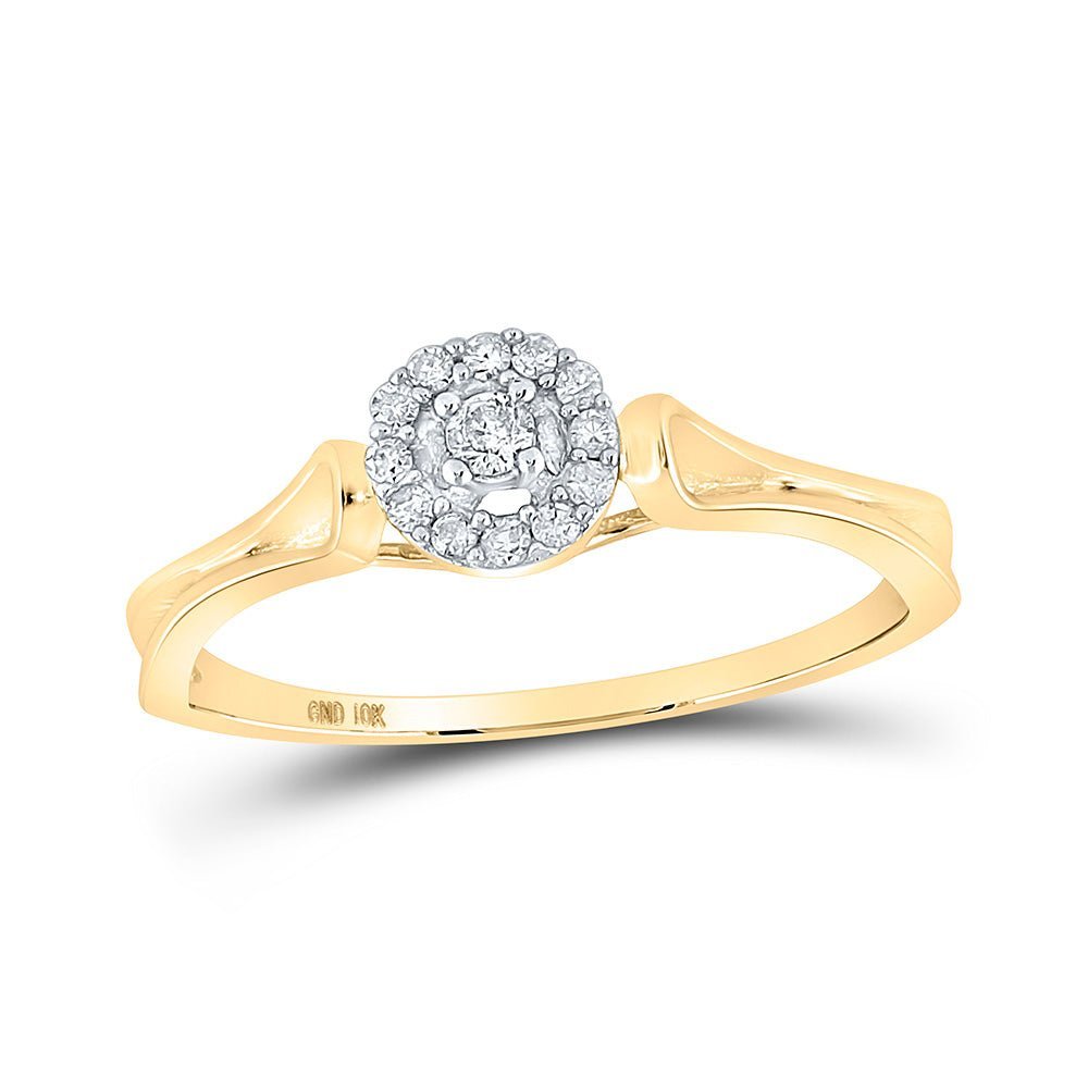 Radiant Love 10kt Yellow Gold Womens Round Diamond Solitaire Promise Ring - Splendid Jewellery