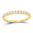 Radiant Love: 10kt Yellow Gold Womens Round Diamond Wedding Single Row Band 1/2 Cttw - Splendid Jewellery