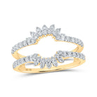 Radiant Love: 10kt Yellow Gold Womens Round Diamond Wrap Enhancer Wedding Band 1/2 Cttw - Splendid Jewellery
