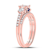Load image into Gallery viewer, Radiant Love | 14kt Rose Gold Diamond and Sapphire Bridal Wedding Ring Set - Splendid Jewellery