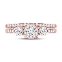 Load image into Gallery viewer, Radiant Love | 14kt Rose Gold Diamond and Sapphire Bridal Wedding Ring Set - Splendid Jewellery