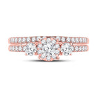 Radiant Love | 14kt Rose Gold Diamond and Sapphire Bridal Wedding Ring Set - Splendid Jewellery