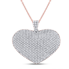 Radiant Love: 14kt Rose Gold Diamond Heart Pendant - Splendid Jewellery