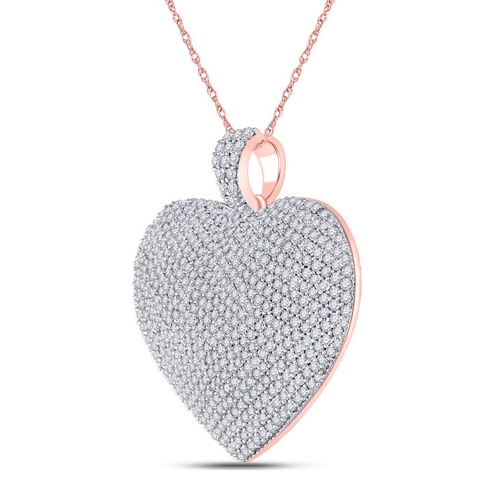 Radiant Love: 14kt Rose Gold Diamond Heart Pendant - Splendid Jewellery