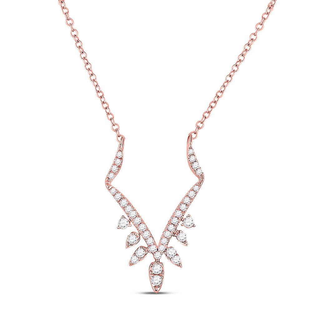 Radiant Love: 14kt Rose Gold Diamond Pendant Necklace - Splendid Jewellery