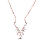 Radiant Love: 14kt Rose Gold Diamond Pendant Necklace - Splendid Jewellery