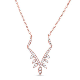 Radiant Love: 14kt Rose Gold Diamond Pendant Necklace - Splendid Jewellery
