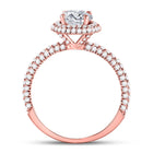 Radiant Love 14kt Rose Gold Diamond Solitaire Bridal Wedding Ring - Second Side View