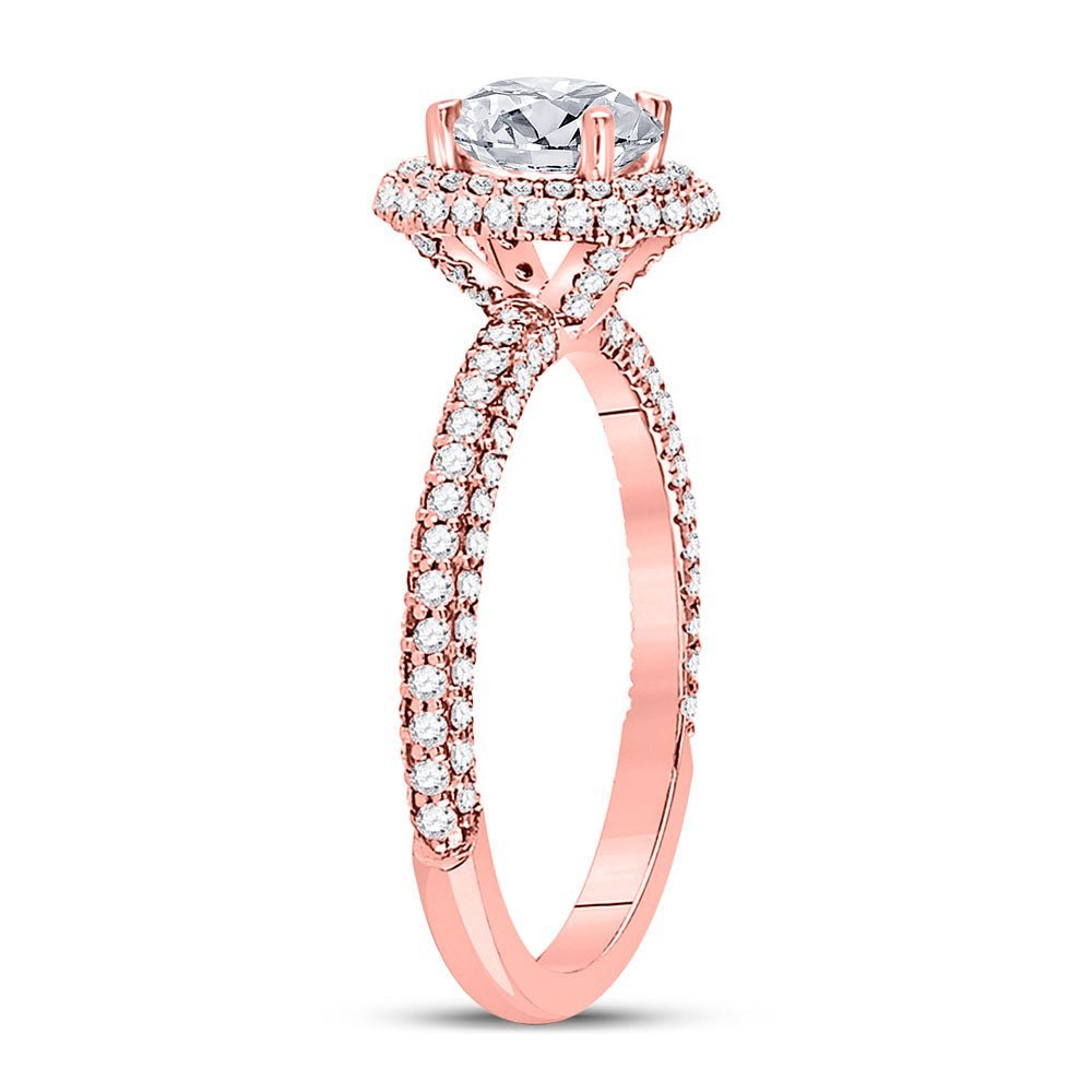Radiant Love 14kt Rose Gold Diamond Solitaire Bridal Wedding Ring - Splendid Jewellery