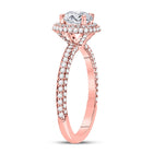 Radiant Love 14kt Rose Gold Diamond Solitaire Bridal Wedding Ring - Front View