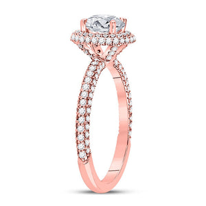 Radiant Love 14kt Rose Gold Diamond Solitaire Bridal Wedding Ring - Splendid Jewellery