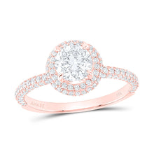 Load image into Gallery viewer, Radiant Love 14kt Rose Gold Diamond Solitaire Bridal Wedding Ring - Top View