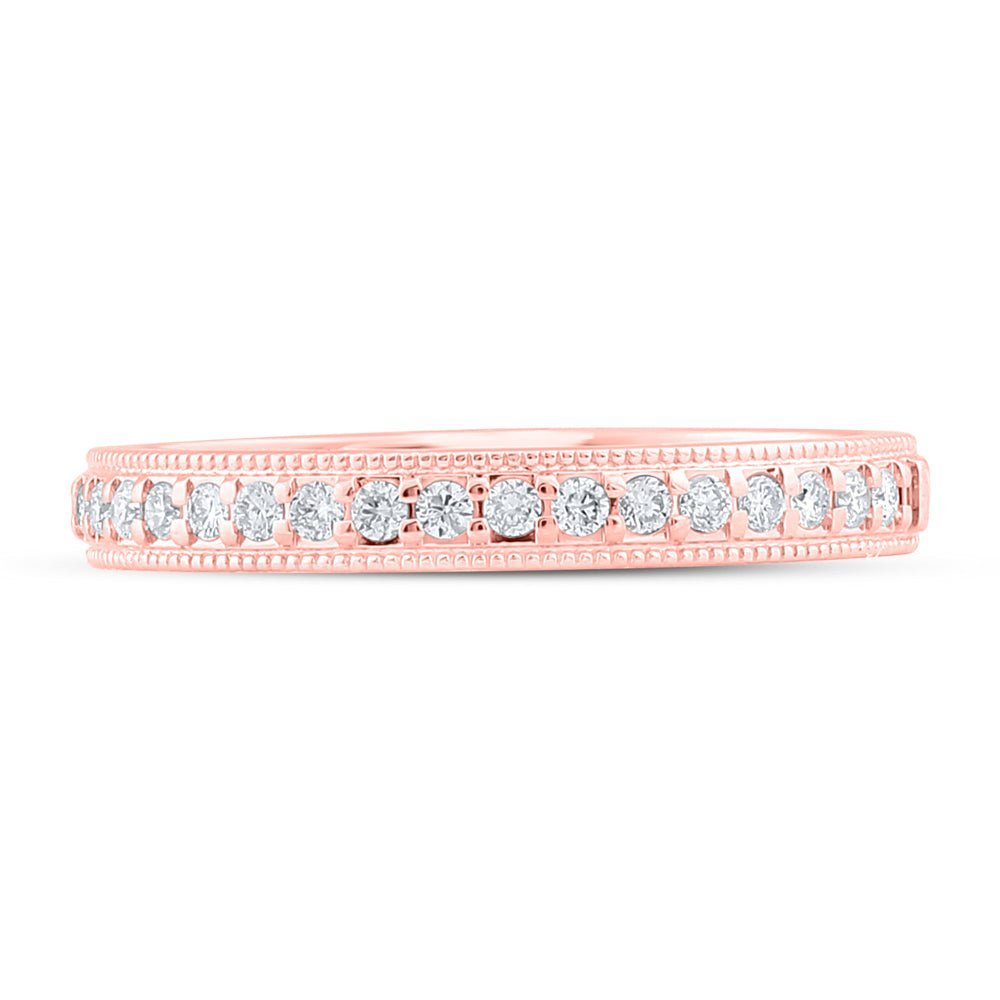 Radiant Love: 14kt Rose Gold Diamond Wedding Band - Splendid Jewellery
