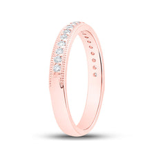 Load image into Gallery viewer, Radiant Love: 14kt Rose Gold Diamond Wedding Band - Second Side View