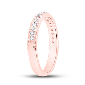 Radiant Love: 14kt Rose Gold Diamond Wedding Band - Splendid Jewellery