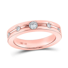 Load image into Gallery viewer, Radiant Love 14kt Rose Gold Diamond Wedding Band - Top View