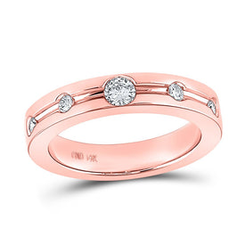 Radiant Love 14kt Rose Gold Diamond Wedding Band - Top View