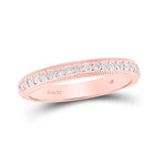 Radiant Love: 14kt Rose Gold Diamond Wedding Band - Top View