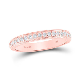 Radiant Love: 14kt Rose Gold Diamond Wedding Band - Splendid Jewellery