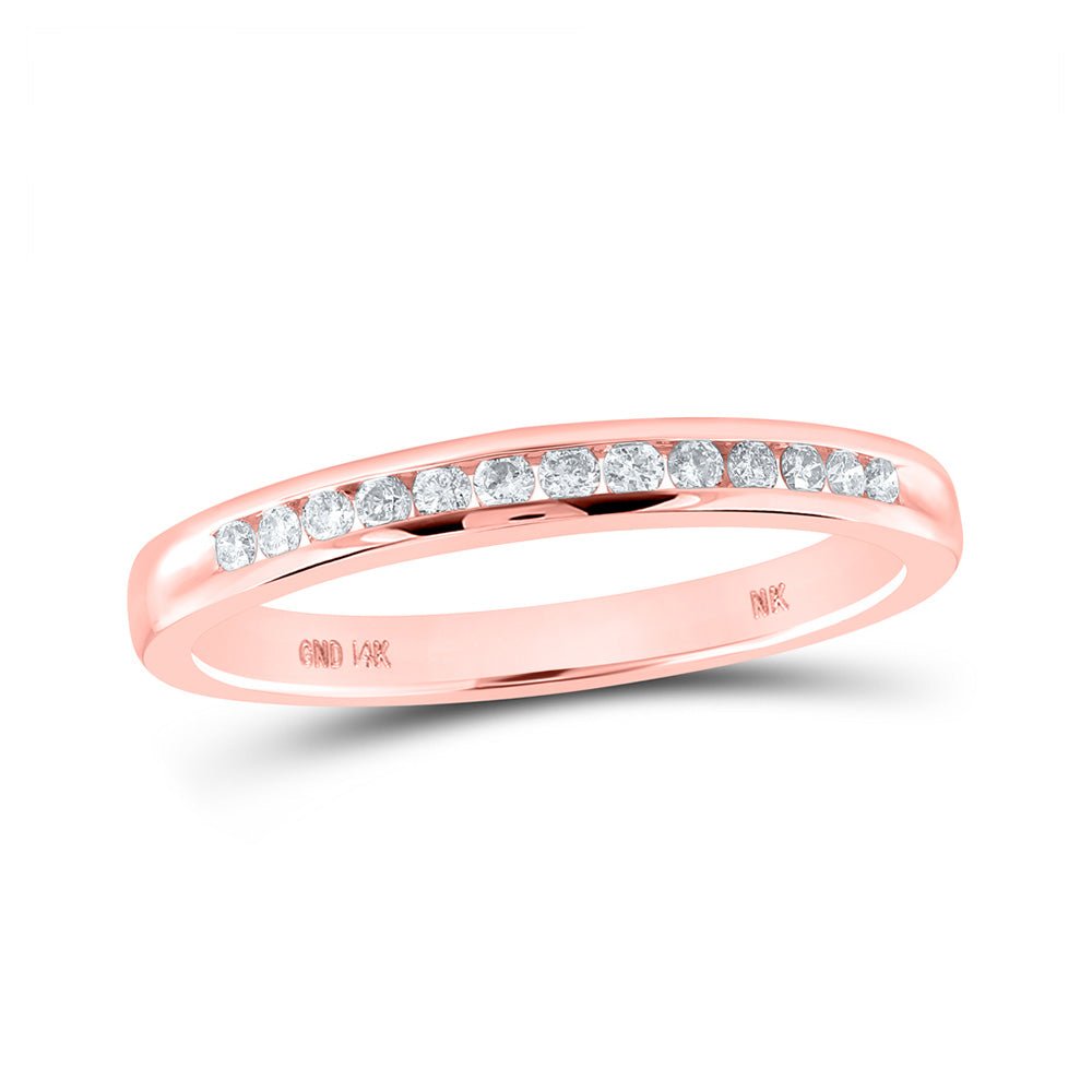 Radiant Love: 14kt Rose Gold Diamond Wedding Band - Splendid Jewellery