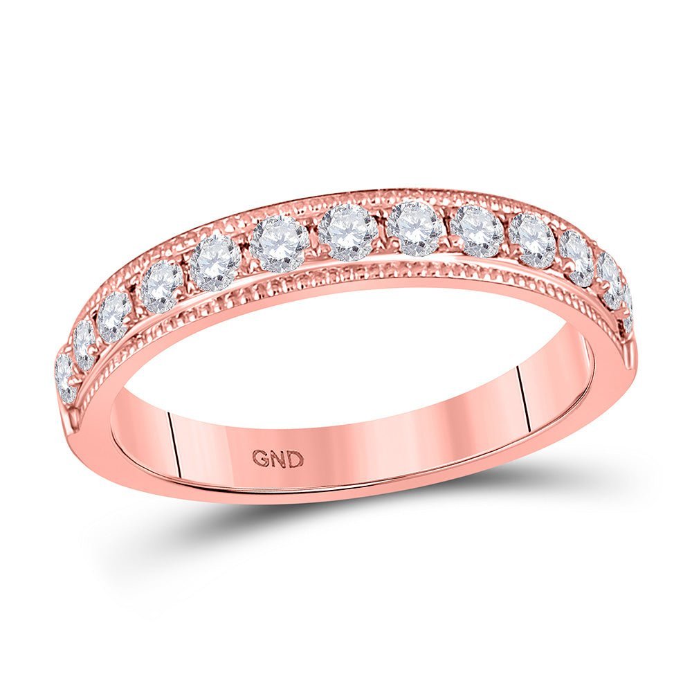 Radiant Love 14kt Rose Gold Diamond Wedding Band - Splendid Jewellery