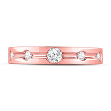 Load image into Gallery viewer, Radiant Love 14kt Rose Gold Diamond Wedding Band - Front View