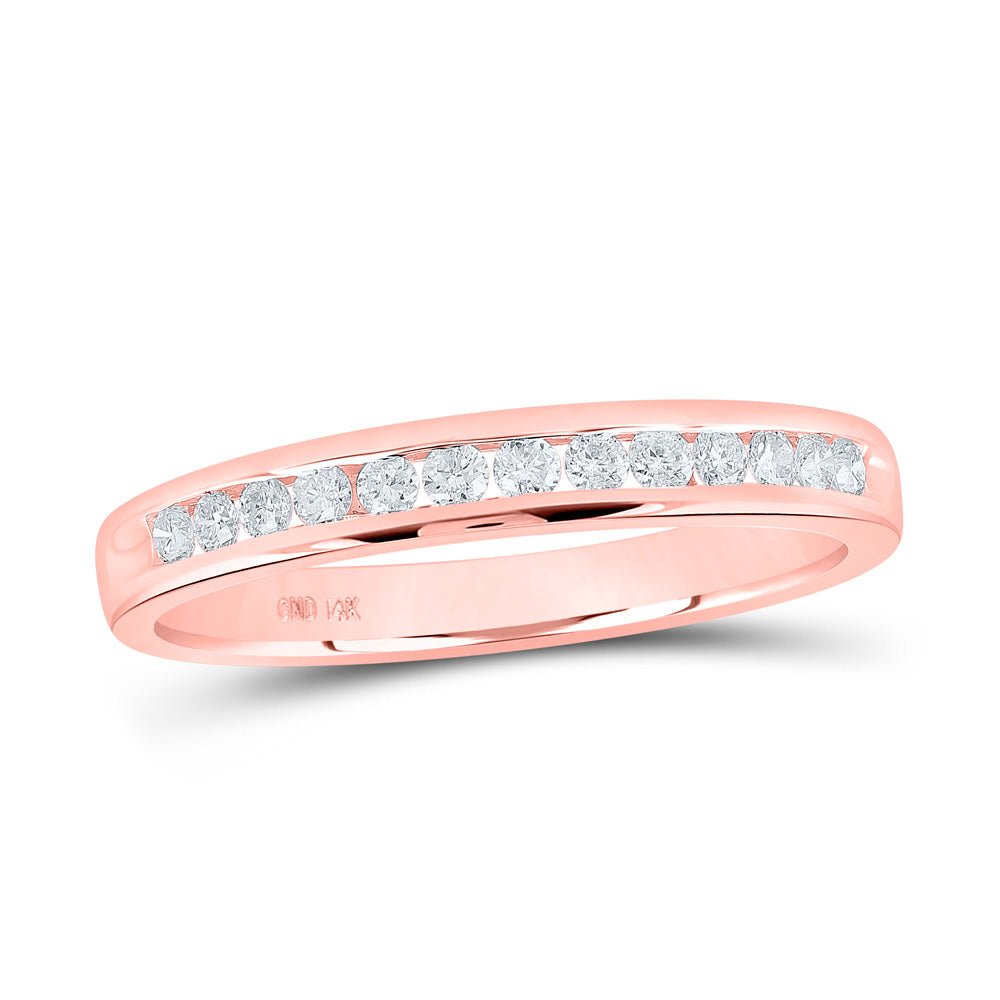 Radiant Love 14kt Rose Gold Diamond Wedding Band - Splendid Jewellery