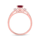 Radiant Love: 14kt Rose Gold Oval Ruby Solitaire Diamond Fashion Ring - Splendid Jewellery