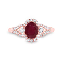 Load image into Gallery viewer, Radiant Love: 14kt Rose Gold Oval Ruby Solitaire Diamond Fashion Ring - Splendid Jewellery