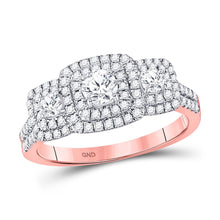 Load image into Gallery viewer, Radiant Love: 14kt Rose Gold Round Diamond 3 - stone Bridal Wedding Engagement Ring - Splendid Jewellery