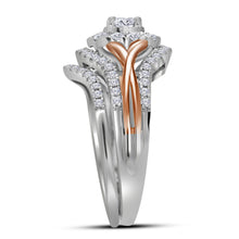Load image into Gallery viewer, Radiant Love: 14kt Two-tone Gold Diamond Bridal Wedding Ring Band Set Side View from Splendid Jewellery