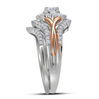 Radiant Love: 14kt Two-tone Gold Diamond Bridal Wedding Ring Band Set Side View from Splendid Jewellery