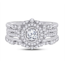 Load image into Gallery viewer, Radiant Love | 14kt White Gold Diamond Bridal Wedding Ring Band Set - Splendid Jewellery