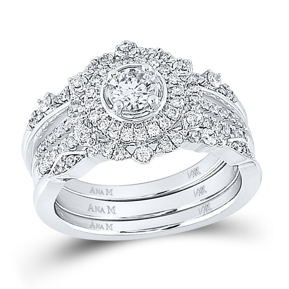 Radiant Love | 14kt White Gold Diamond Bridal Wedding Ring Band Set - Splendid Jewellery