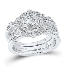 Load image into Gallery viewer, Radiant Love | 14kt White Gold Diamond Bridal Wedding Ring Band Set - Splendid Jewellery