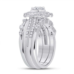 Radiant Love | 14kt White Gold Diamond Bridal Wedding Ring Band Set - Splendid Jewellery