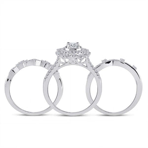 Radiant Love | 14kt White Gold Diamond Bridal Wedding Ring Band Set - Splendid Jewellery