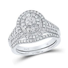 Radiant Love: 14kt White Gold Diamond Bridal Wedding Ring Band Set - Splendid Jewellery