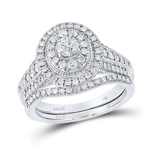 Load image into Gallery viewer, Radiant Love: 14kt White Gold Diamond Bridal Wedding Ring Band Set - Splendid Jewellery