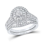 Radiant Love: 14kt White Gold Diamond Bridal Wedding Ring Band Set - Splendid Jewellery