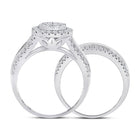 Radiant Love 14kt White Gold Diamond Bridal Wedding Ring Set - Second Side View