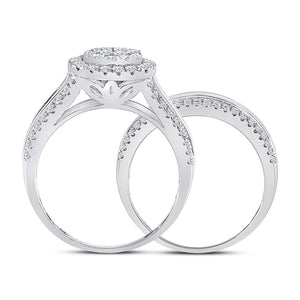 Radiant Love 14kt White Gold Diamond Bridal Wedding Ring Set - Splendid Jewellery