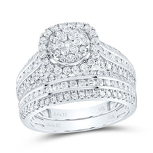 Load image into Gallery viewer, Radiant Love 14kt White Gold Diamond Bridal Wedding Ring Set - Top View