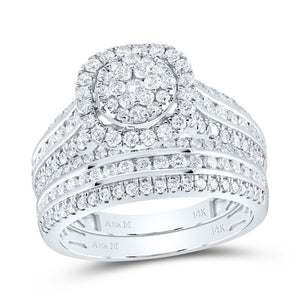 Radiant Love 14kt White Gold Diamond Bridal Wedding Ring Set - Splendid Jewellery