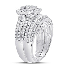 Load image into Gallery viewer, Radiant Love 14kt White Gold Diamond Bridal Wedding Ring Set - Side View