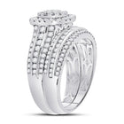 Radiant Love 14kt White Gold Diamond Bridal Wedding Ring Set - Side View