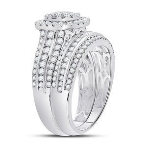 Radiant Love 14kt White Gold Diamond Bridal Wedding Ring Set - Splendid Jewellery