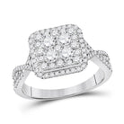 Radiant Love: 14kt White Gold Diamond Cluster Bridal Wedding Engagement Ring - Splendid Jewellery