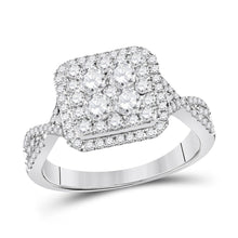 Load image into Gallery viewer, Radiant Love: 14kt White Gold Diamond Cluster Bridal Wedding Engagement Ring - Splendid Jewellery