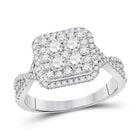 Radiant Love: 14kt White Gold Diamond Cluster Bridal Wedding Engagement Ring - Splendid Jewellery